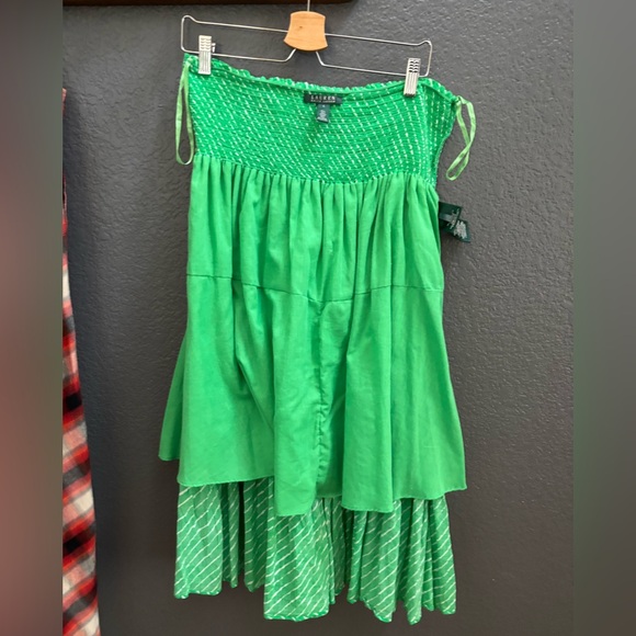 LAUREN Ralph Lauren - Vibrant Green Tiered A-Line/Full Skirt (crepe, gauze) - Picture 10 of 10